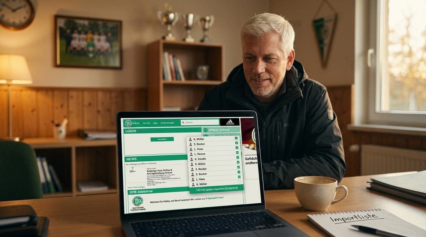 DFBnet und Sidelinq: Deinen Kader in 60 Sekunden importieren
